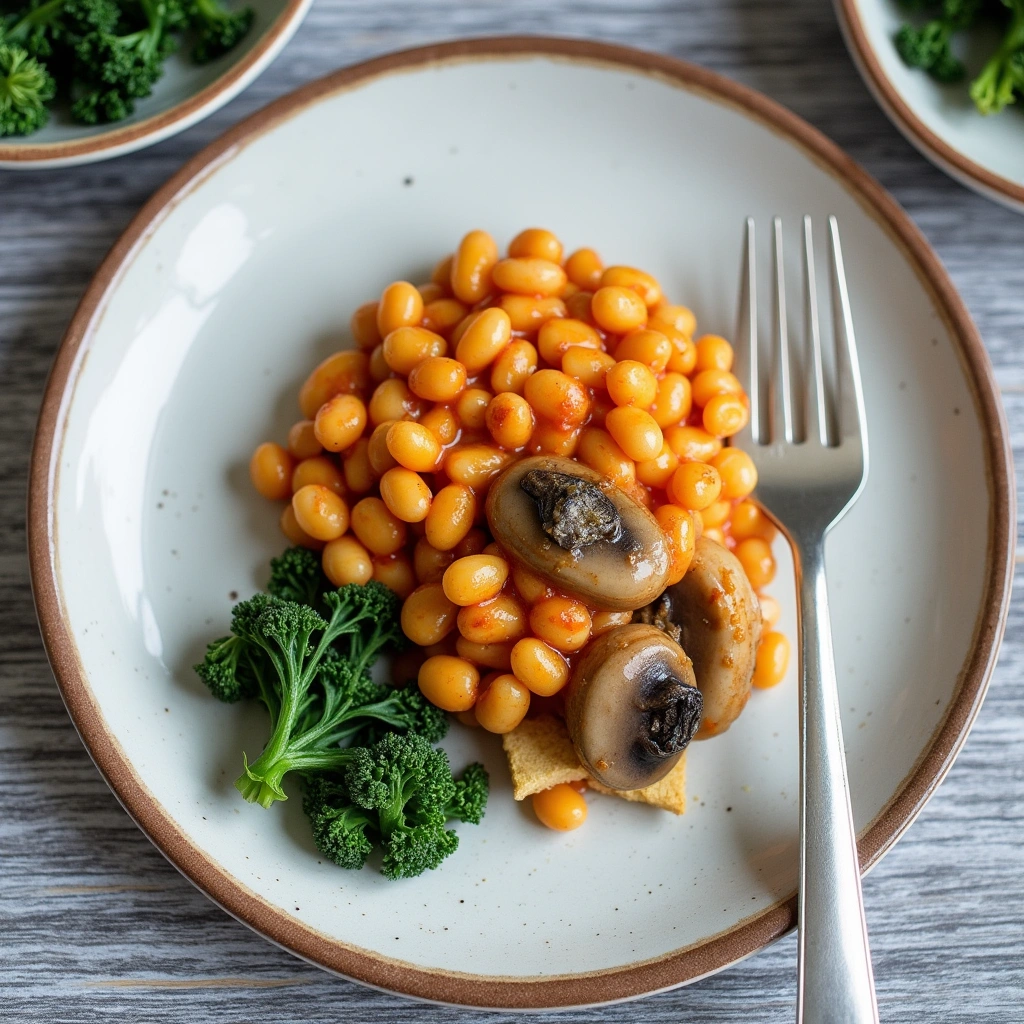 Bowl of easy flavorful baked beans 