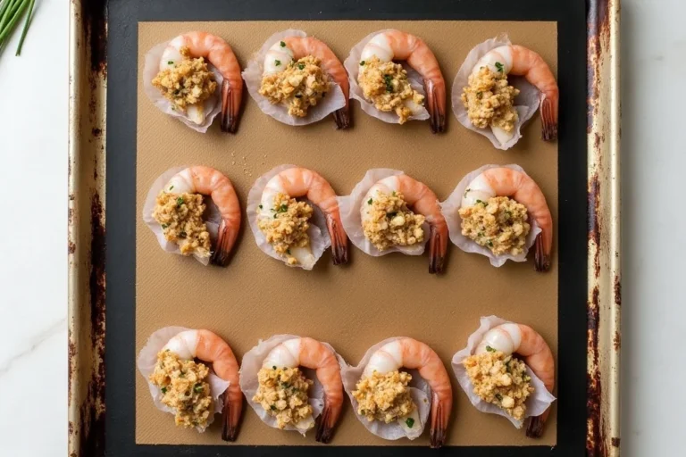 Stuffed shrimp with a savory filling