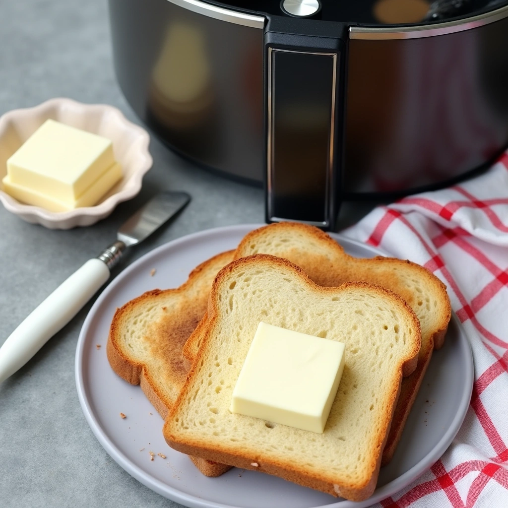 Golden crispy air fryer toast