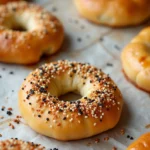 Freshly baked everything bagels