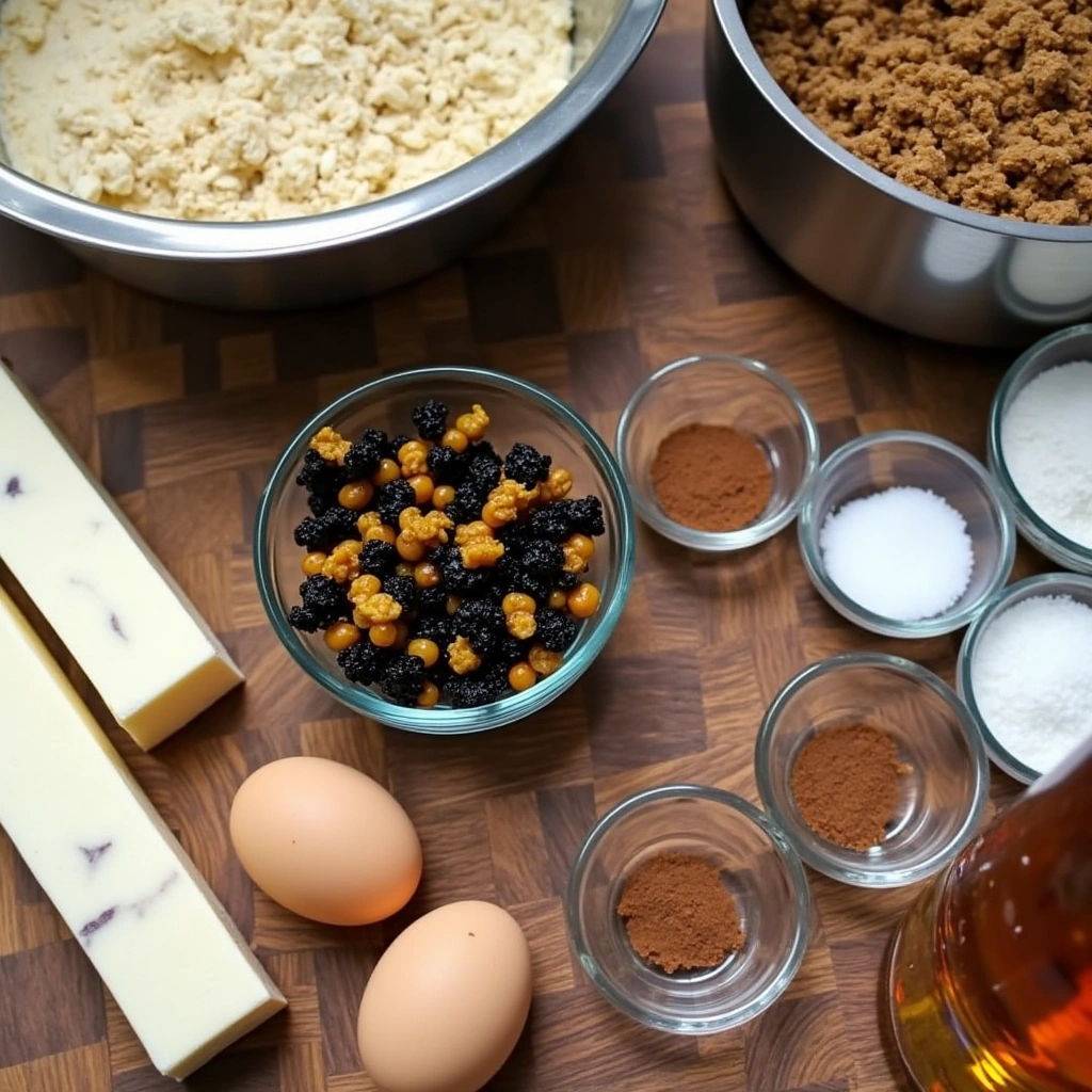 ingredients for the  oatmeal raisin cookie cake 