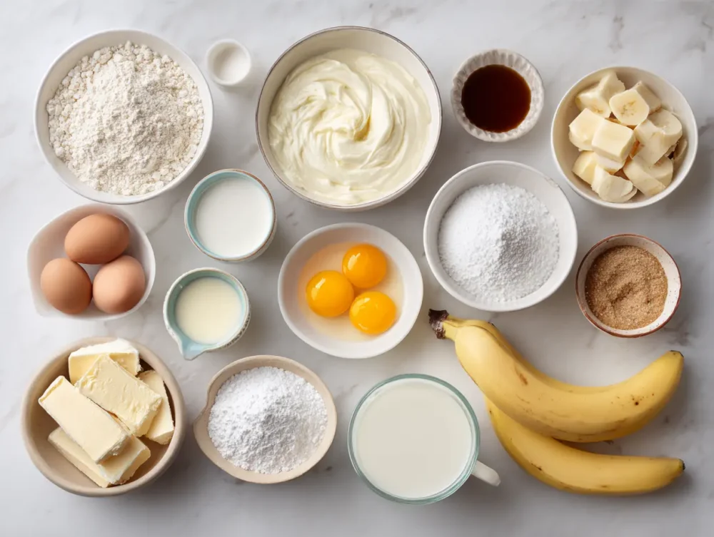 ingredients of banana cream pie