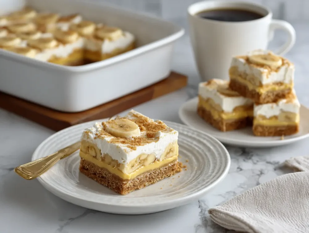 the finale result of  Banana Pudding Bars