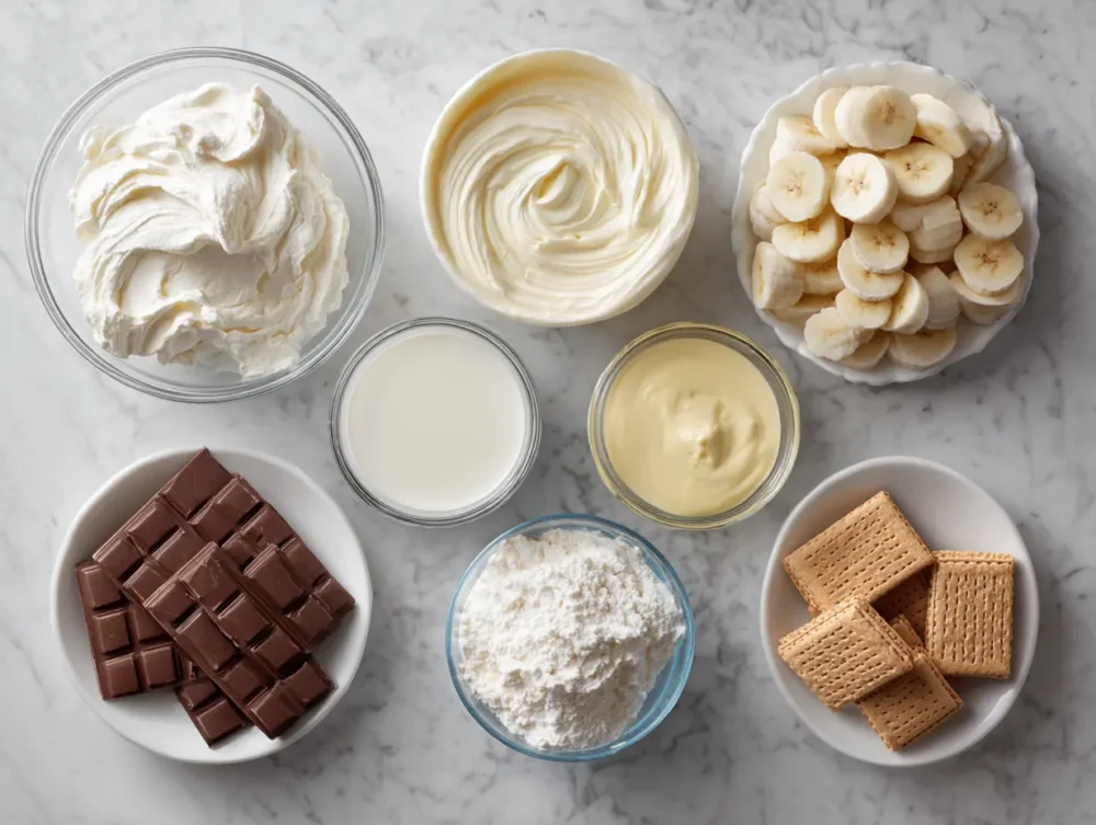 Ingredients of Banana Pudding Lasagna