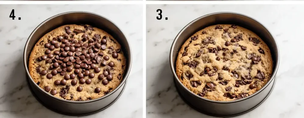 Transfer the dough into the prepared cake pan