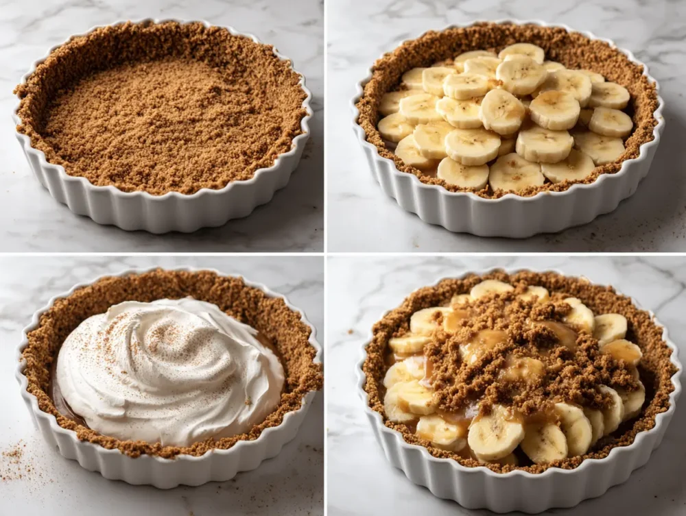 preparing Banoffee Pie 