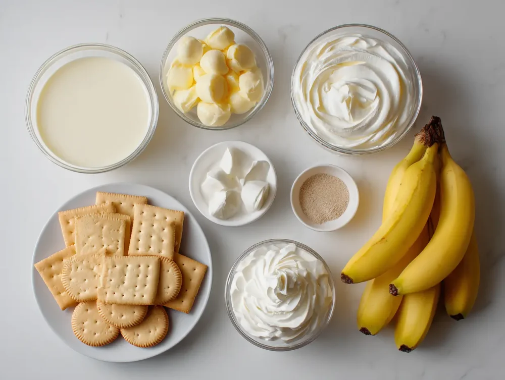 ingredients of classic banana pudding recipe