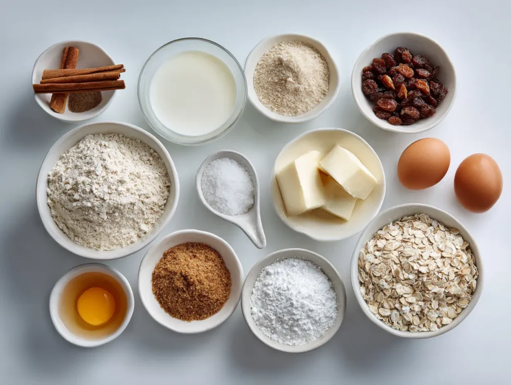 ingredients of oatmeal raisin cookies