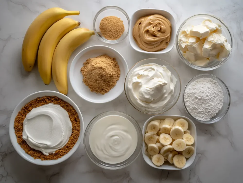 ingredients of Peanut Butter Banana Pie
