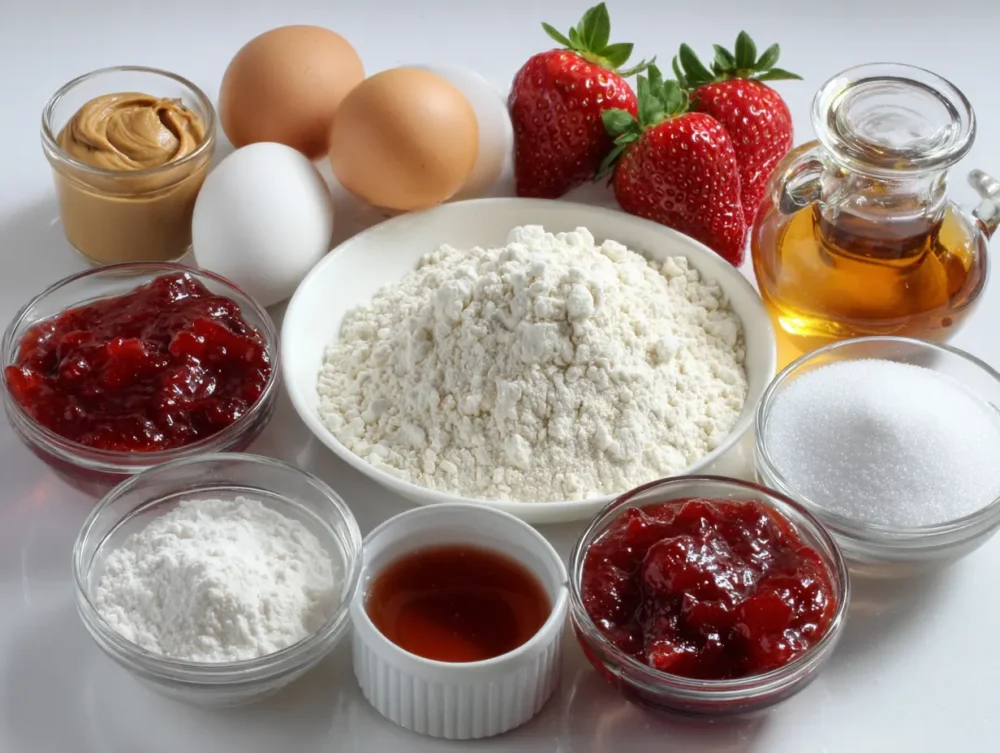 ingredients of Peanut Butter and Jelly Cookies