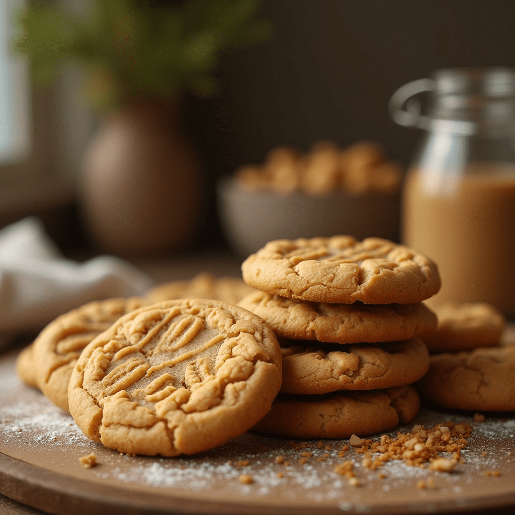 peanut butter cookies with flour