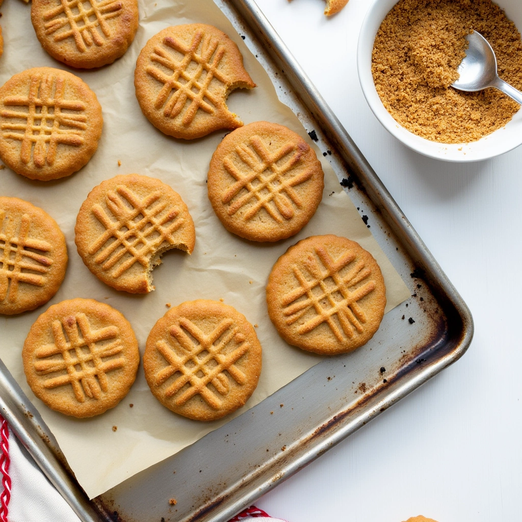 4-ingredient peanut butter cookies with brown sugar