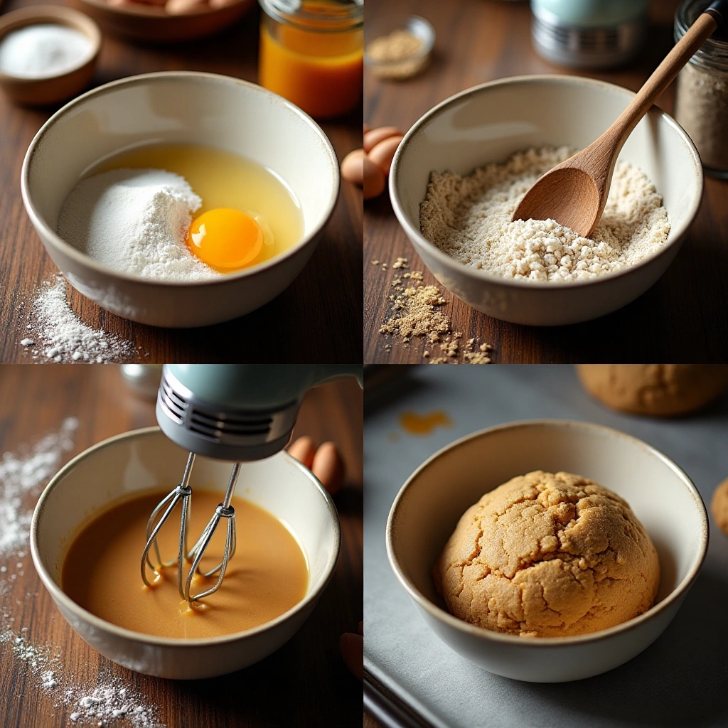 4 ingredients peanut butter cookies with flour