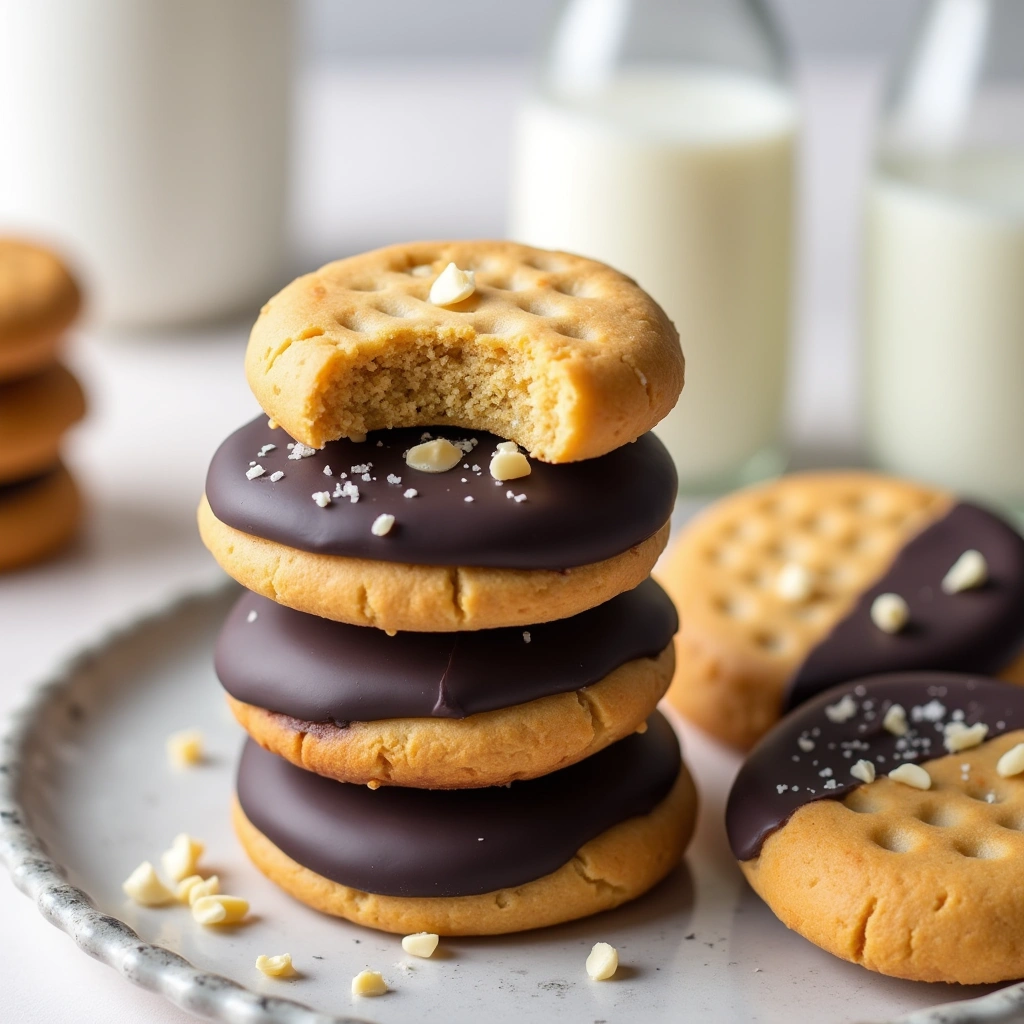 Peanut Butter Cookies No Egg with chocolate 