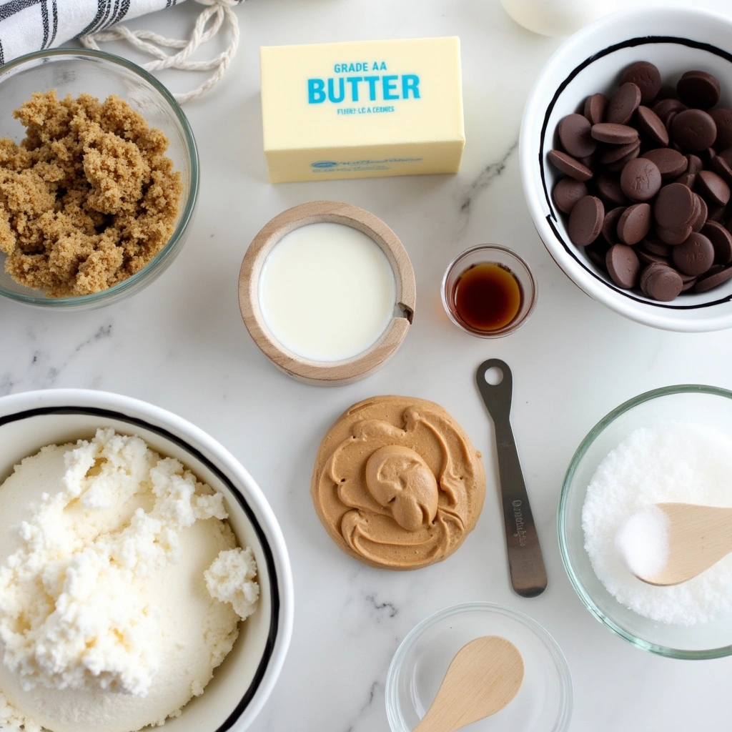 the ingredients  of  peanut butter cookie dough 