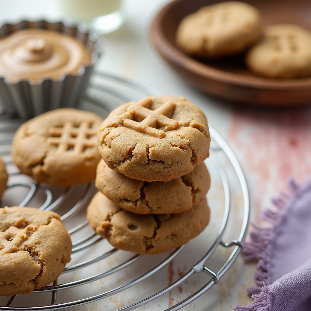 Freshly baked 4 ingredient peanut butter cookies