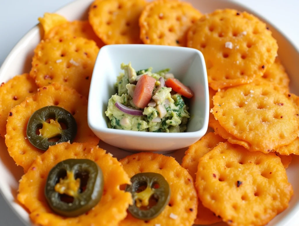Different flavors of cottage cheese chips displayed in bowls.