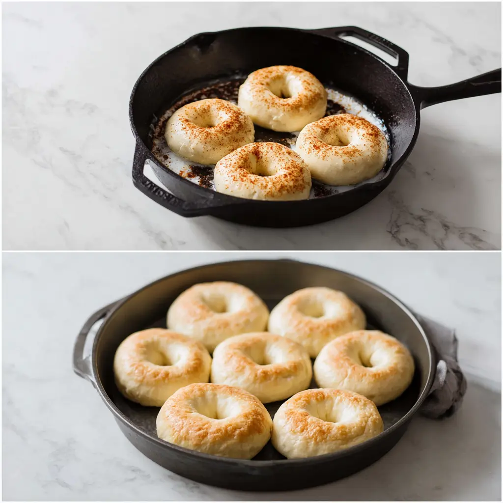 preparing Cottage Cheese Bagels 