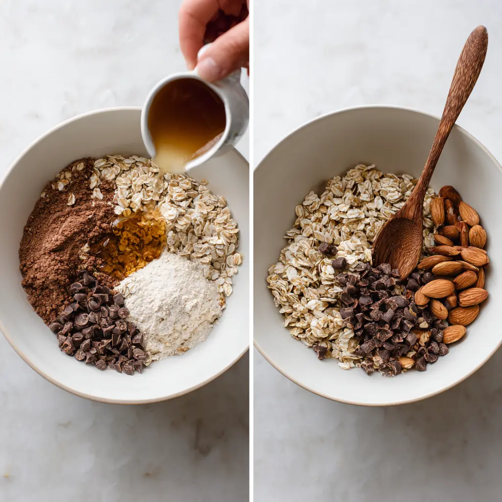 preparing Chocolate Protein Granola