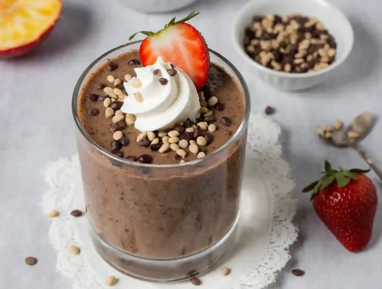 cottage cheese chocolate mousse and chia seeds