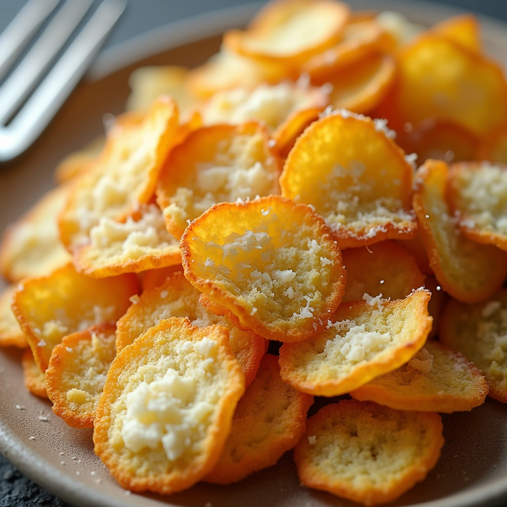 crispy Cottage Cheese Parmesan Chips