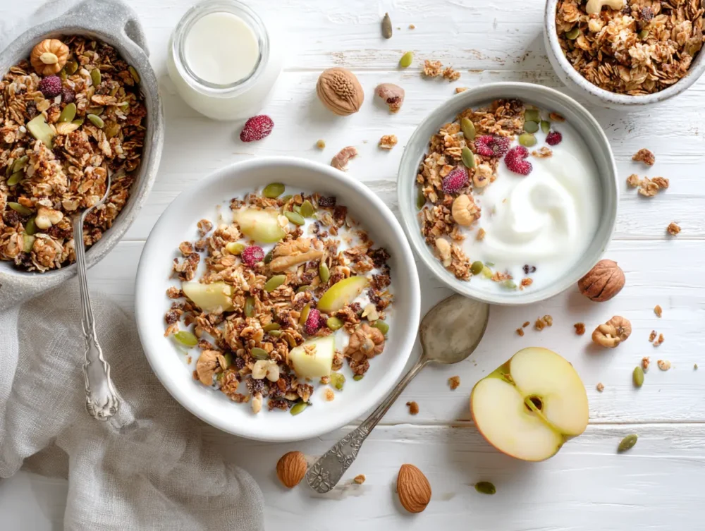 crispy The perfect Sugar-Free Protein Granola with nuts