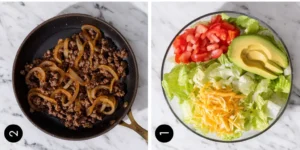 preparing Burger Bowl