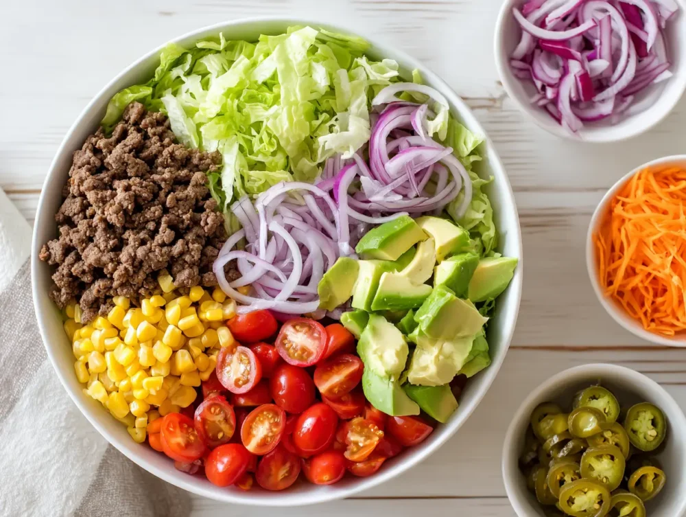 More toppings for a healthy burger bowl recipe