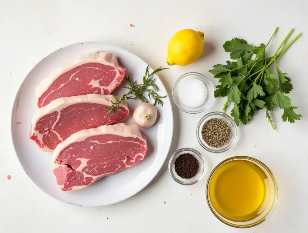 Delmonico steak dinner with classic side dishes