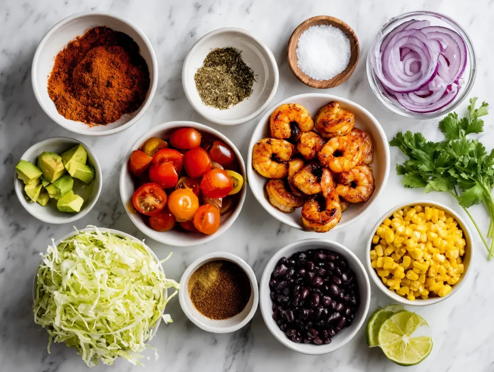 ingredients if Blackened Shrimp Tacos