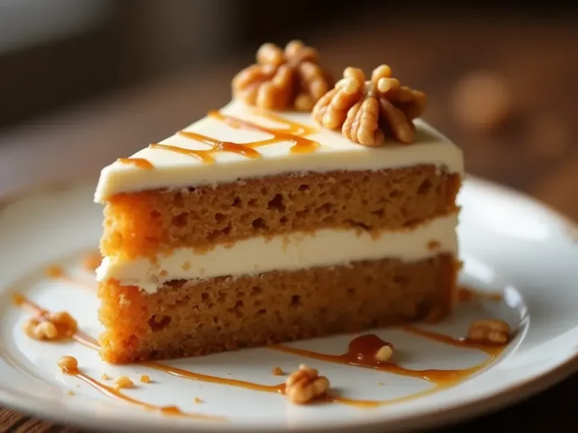 Decorated cheesecake with piped frosting and nuts