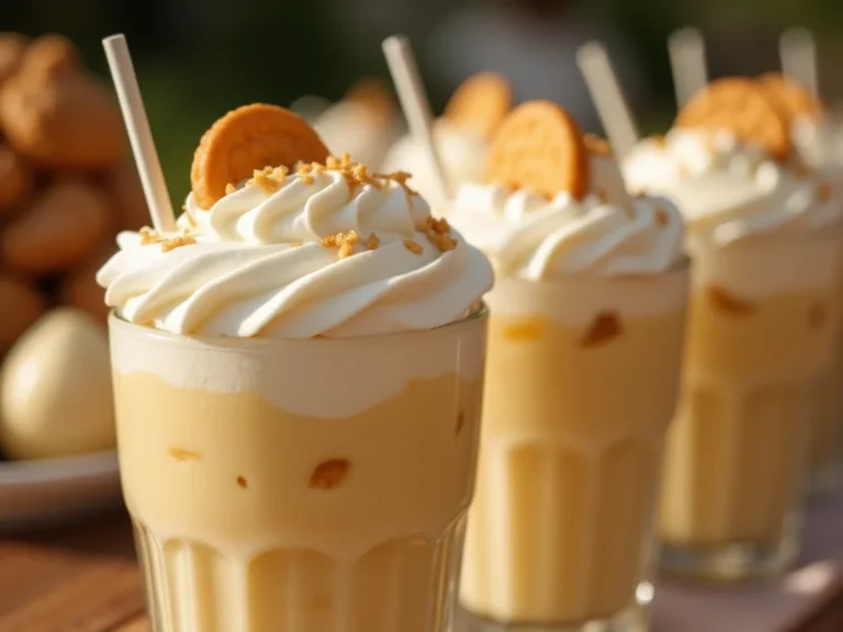 Banana pudding milkshakes served at a summer BBQ