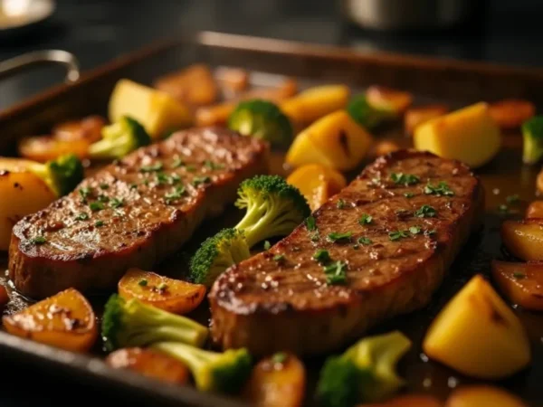 Steak, Potato & Broccoli one-pan dinner