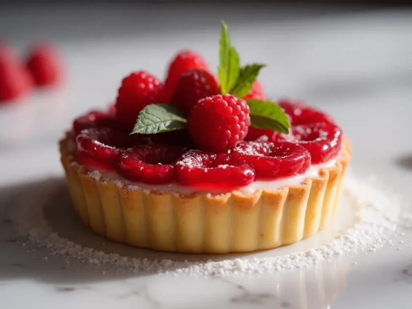 Mini Raspberry tart ready to serve for a brunch