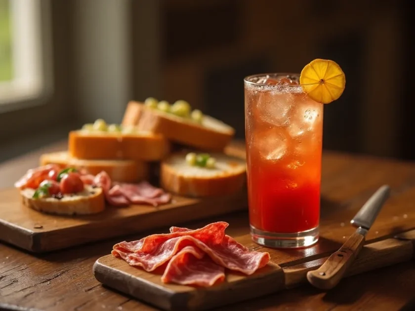 Hugo Spritz Cocktail served with light bites