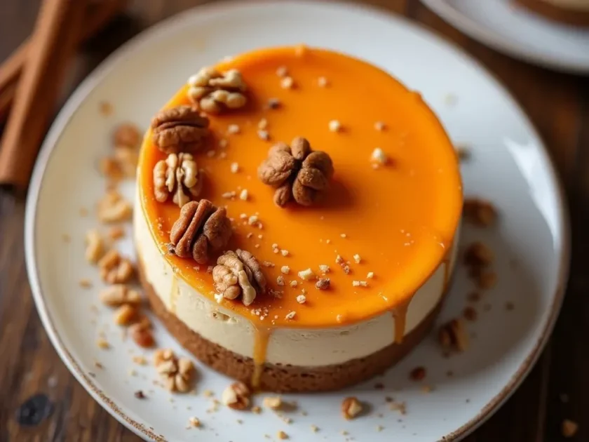 Moist carrot cake cheesecake with rich cream cheese topping