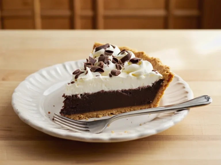 Slice of 3-Ingredient Hershey Bar Icebox Pie served