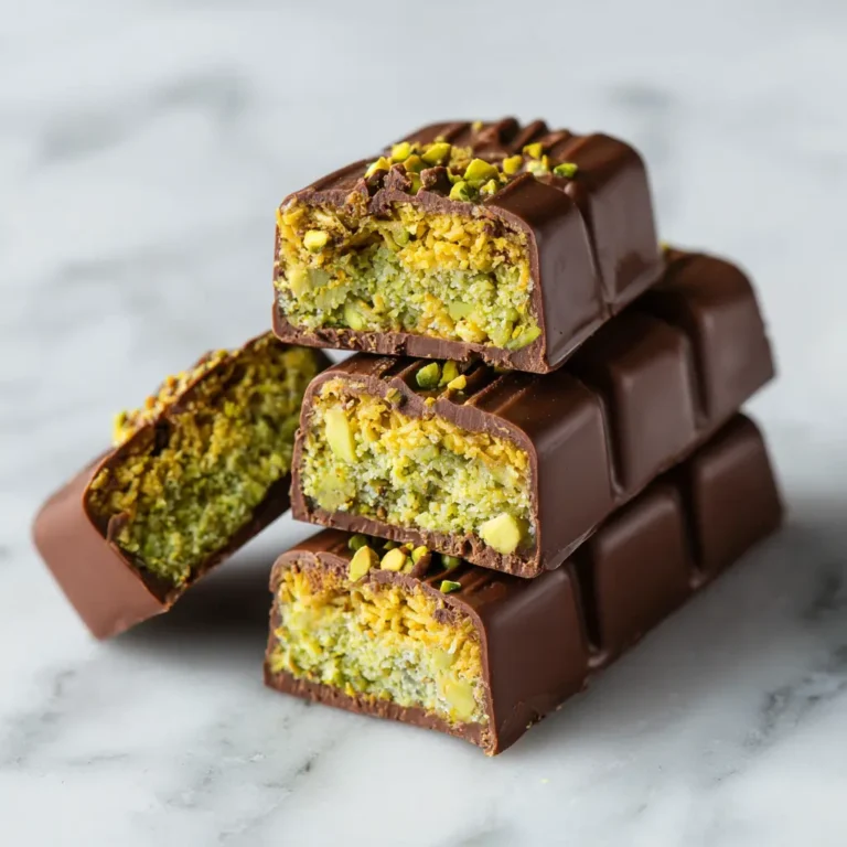 Dubai chocolate bars made with pistachio butter and crunchy kataifi filling.