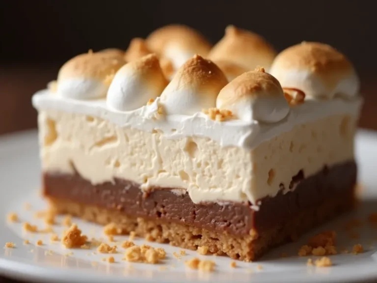 The finishing touch of toasted marshmallows adds irresistible flavor to S’mores Ice Cream Cake.