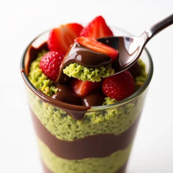Elegant Dubai Chocolate Strawberry Cups showcasing distinct layers