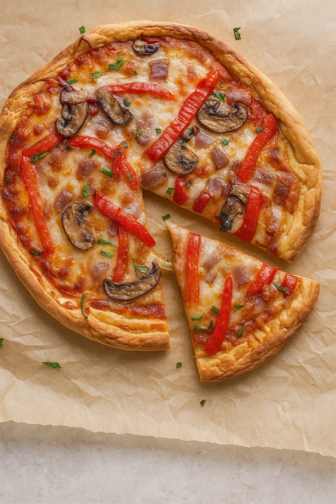 Custom keto toppings on cottage cheese egg pizza crust