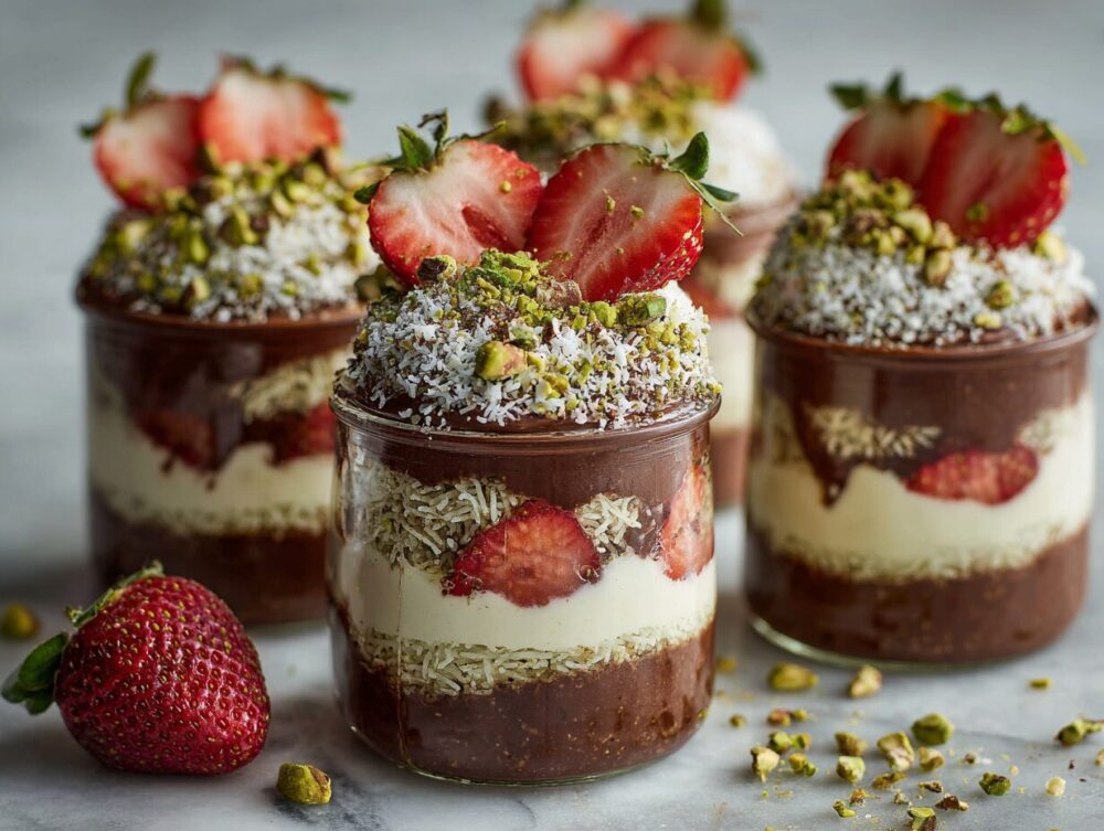 dubai Chocolate Strawberry with chocolate cream layer