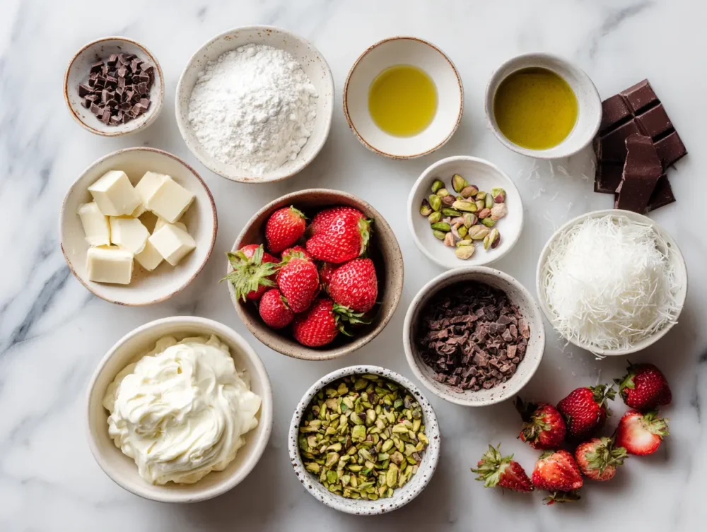 Ingredients of dubai Chocolate Strawberry