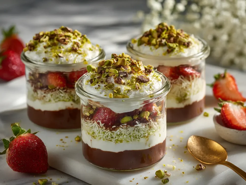 dubai Chocolate Strawberry with chocolate cream layer