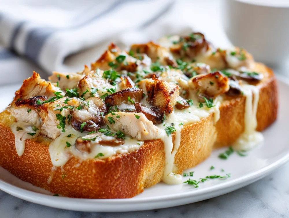 Crispy on the outside and soft on the inside, this garlic bread loaf is stuffed with rich Alfredo goodness.