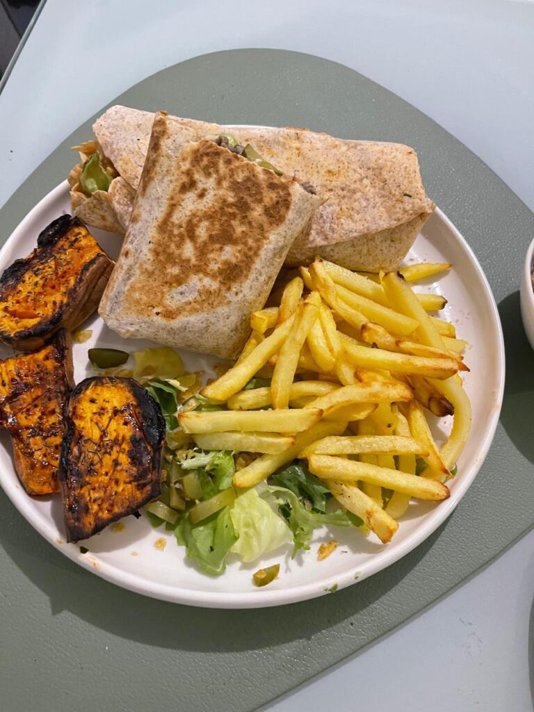 Beef Burrito & sweet Potatoes