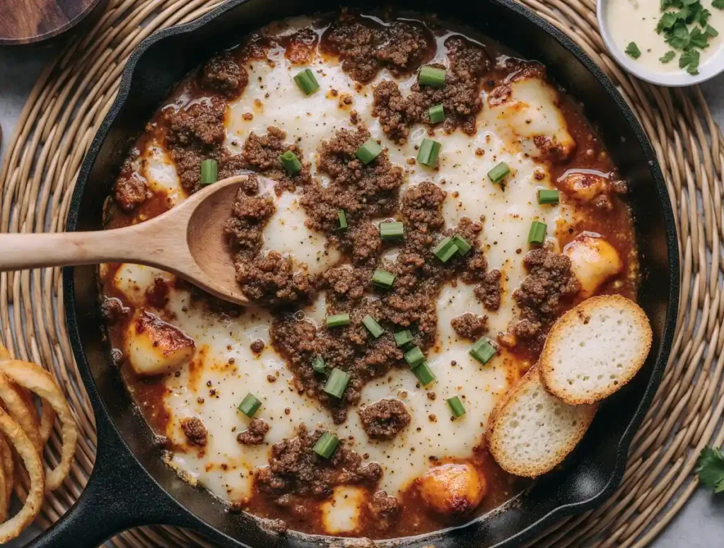 French onion pot roast variations served with crusty bread and white rice.