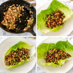 preparing Cooking Chicken Lettuce Wrap Filling