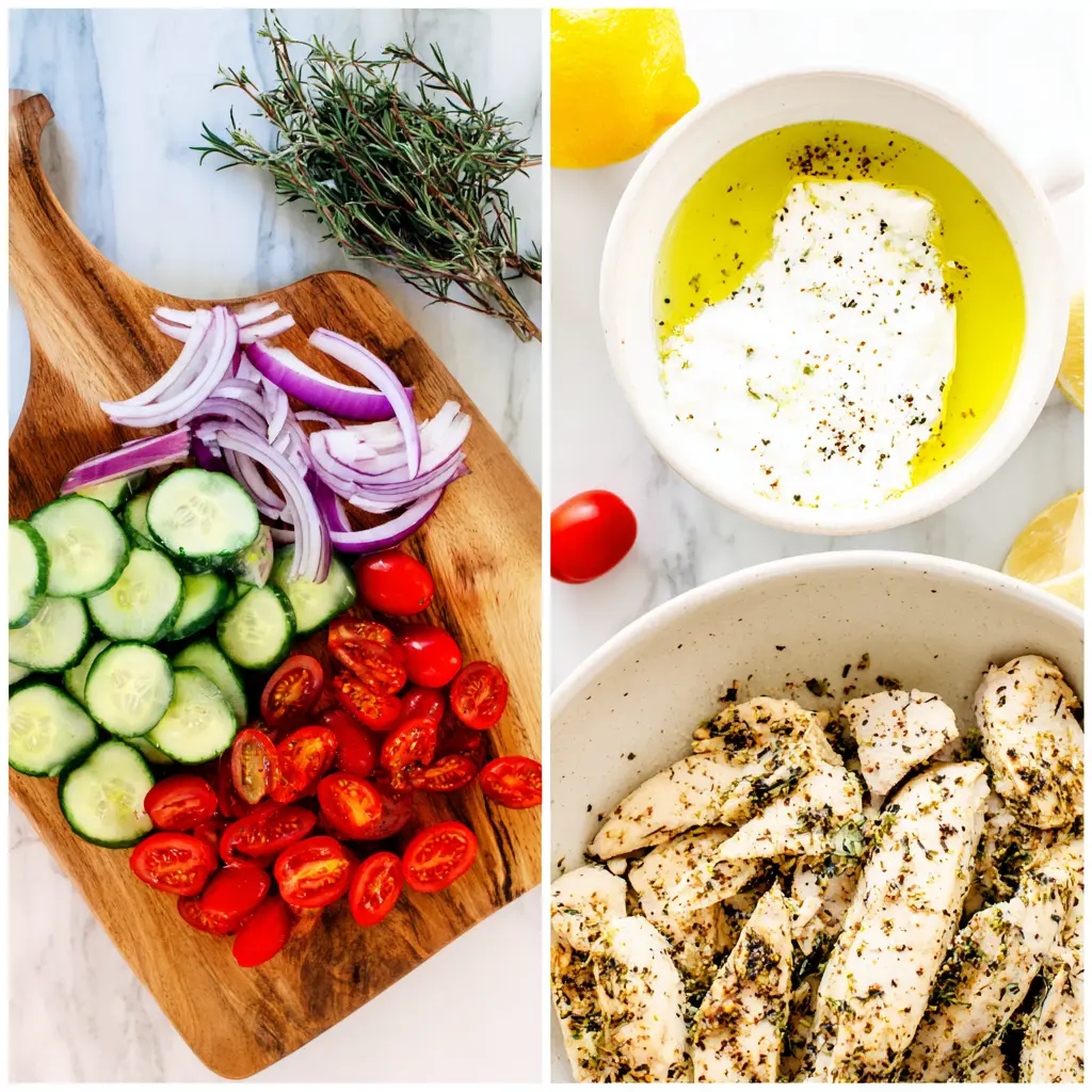 Assembling a High Protein Chicken Lunch Bowl