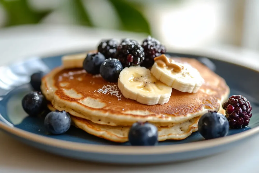 A cottage cheese pancake with berries